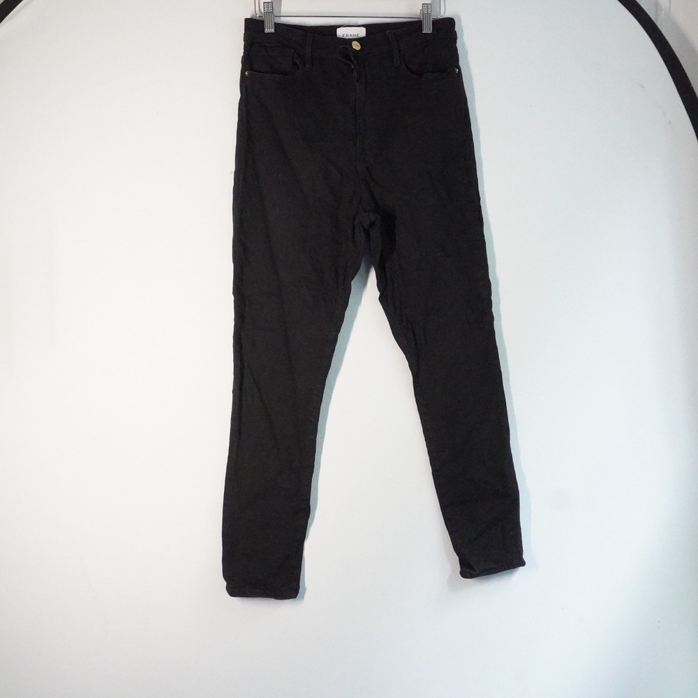 FRAME Ali High Rise Cigarette Black Denim‎ Jeans Slimming Size 30